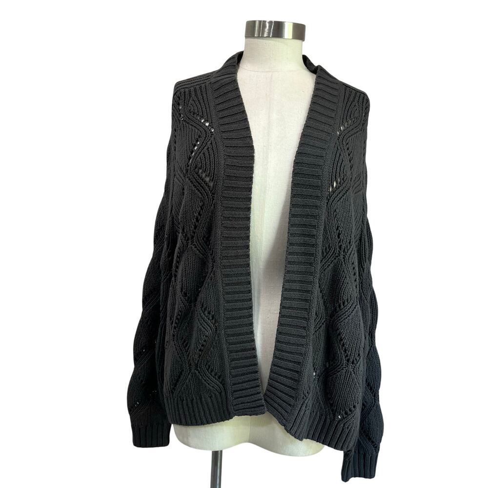 Old Navy Gray Open Knit Cardigan Casual Cozy Layering Size M
